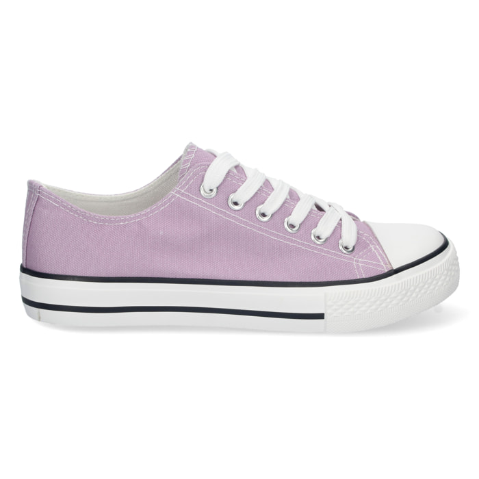 Zapatilla Plana de Lona con Cordones