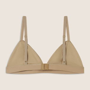 Top a triangolo in similpelle laminata