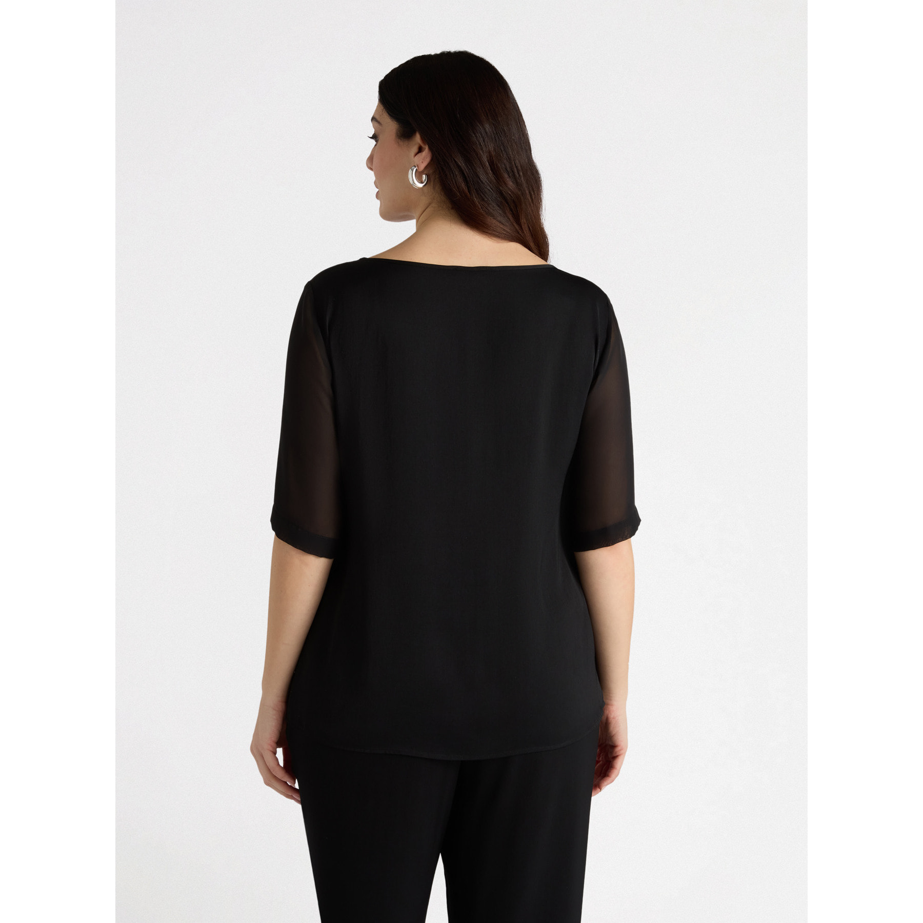 Fiorella Rubino - Blusa con escote de pico - Negro