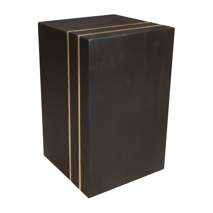 MEUBLE D'APPOINT EN BOIS DE PAULOWNIA  NOIR 28X28X45CM NIAU