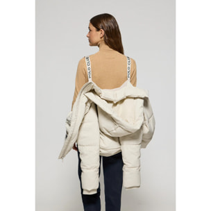 Chaqueta acolchada gris Glacier de capucha fija y detalles Polo Club