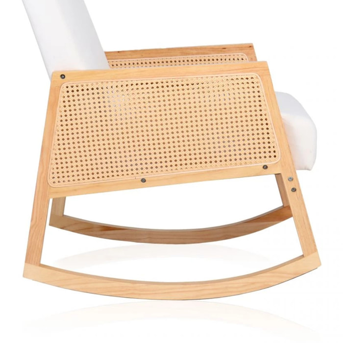 Butaca Mecedora Ember Crema - Ratán