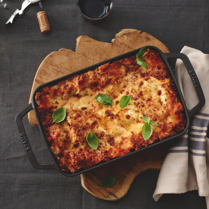 Plat à four rectangulaire, 30 x 20 cm, Noir mat