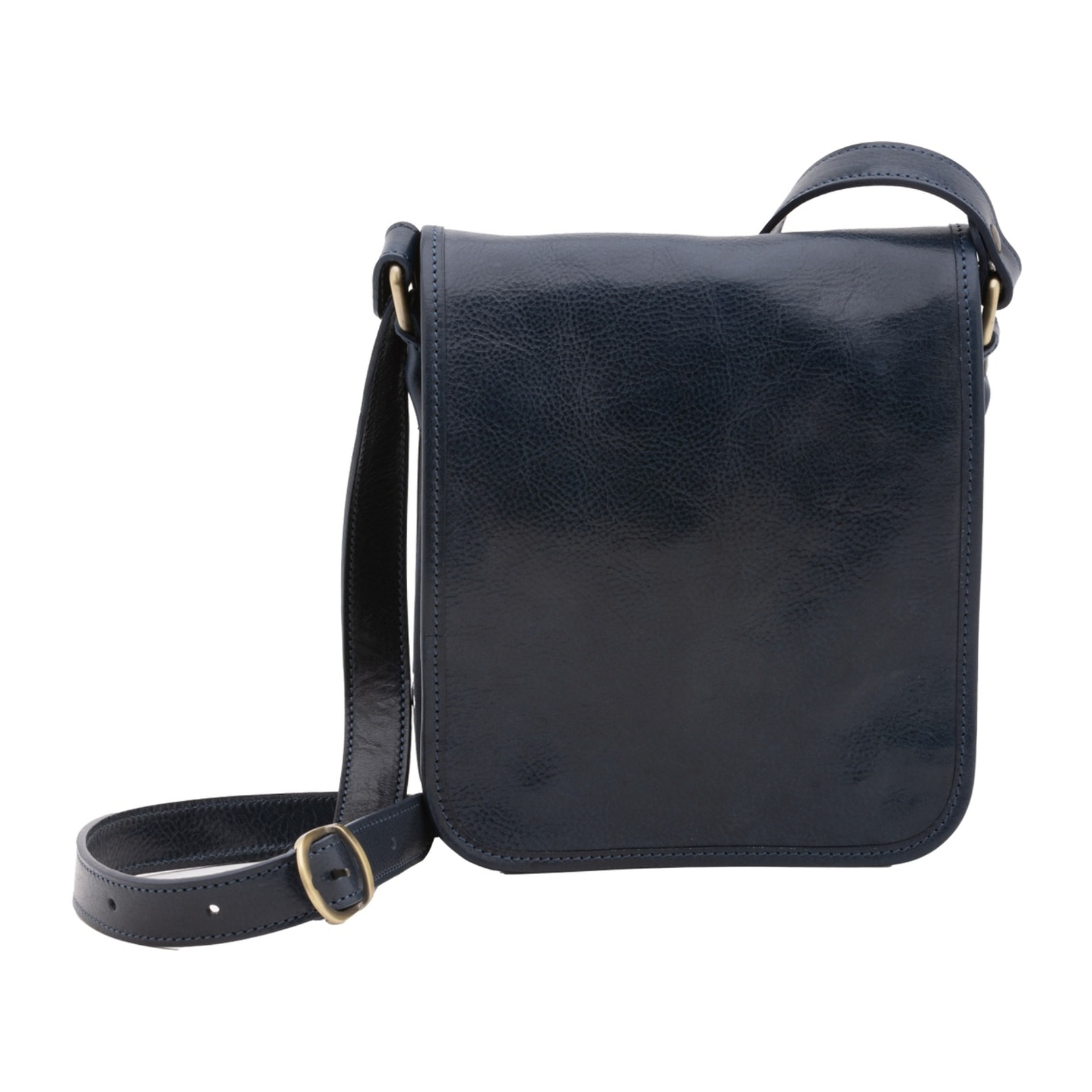 Borsa a tracolla uomo in vera pelle - Modello False - Made in Italy - 23.0 x 20.0 x 9.0 cm