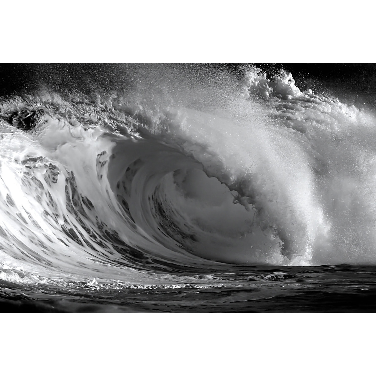 Tableau noir et blanc giant wave Toile imprimée