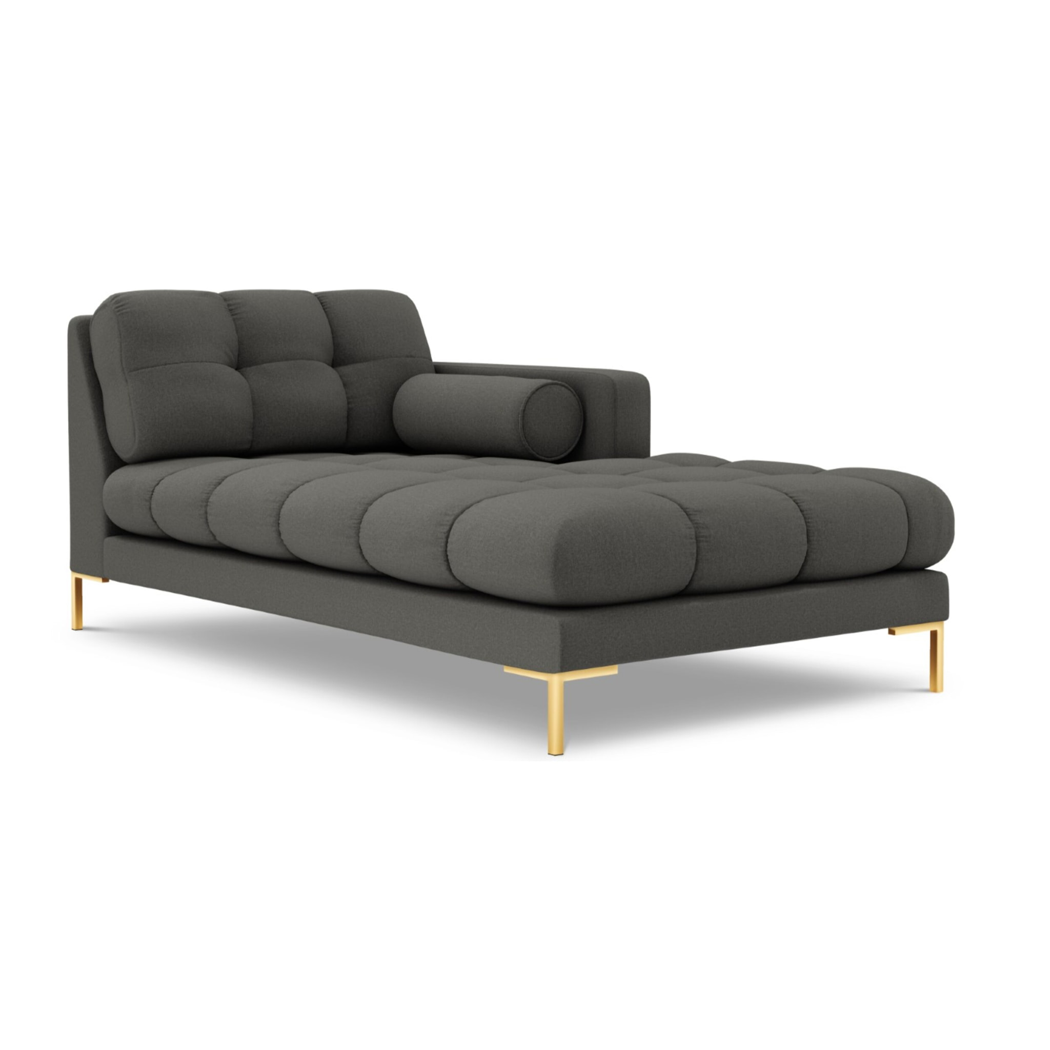 Méridienne droite "Bali" en tissu structurel gris foncé