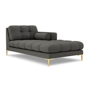 Méridienne droite "Bali" en tissu structurel gris foncé