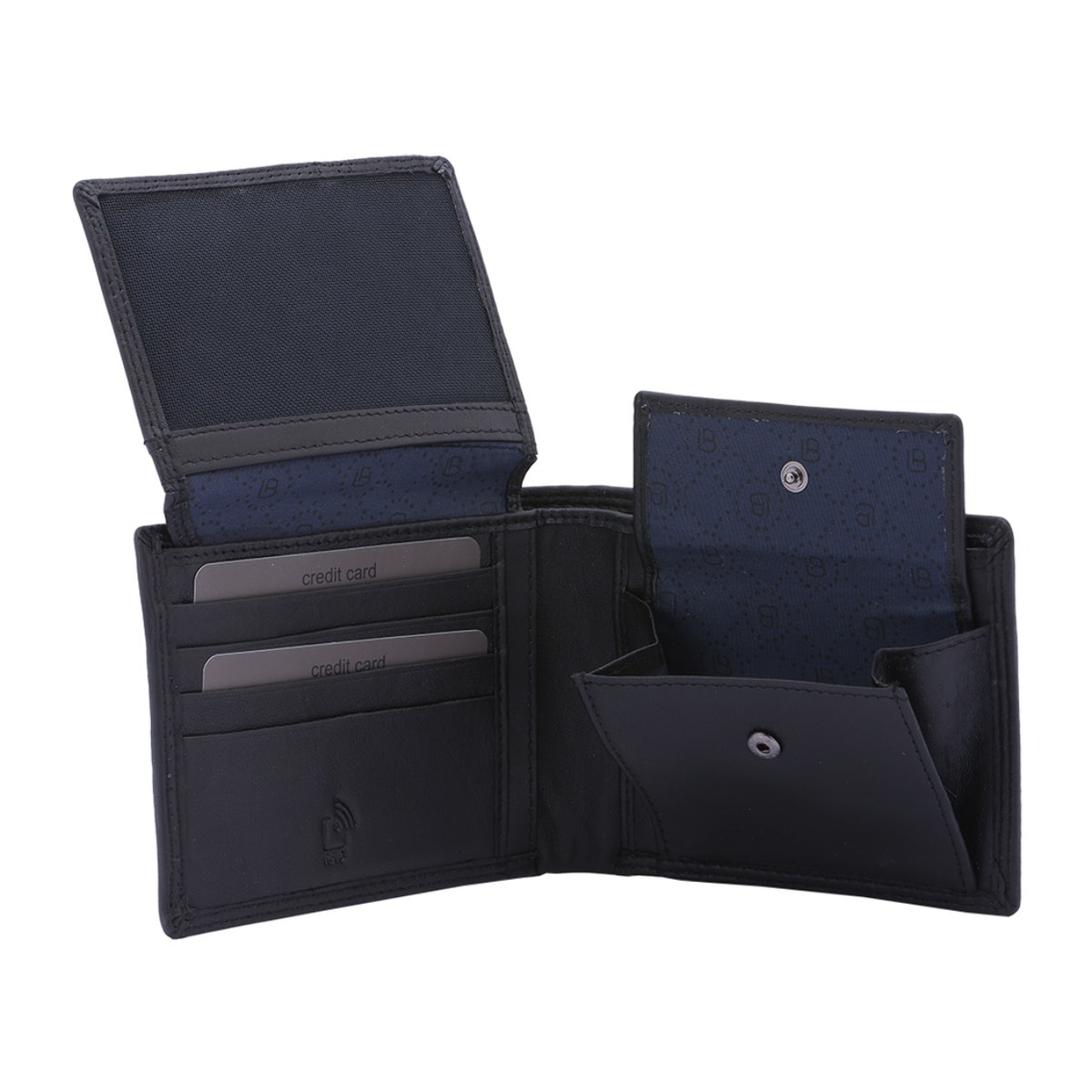Portafoglio uomo in vera pelle - Modello False - Casual - 12.0 x 9.5 x 3.0 cm