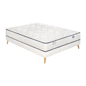 Ensemble L'EVIDENT, matelas ressorts ensachés , ferme, H23 + sommier