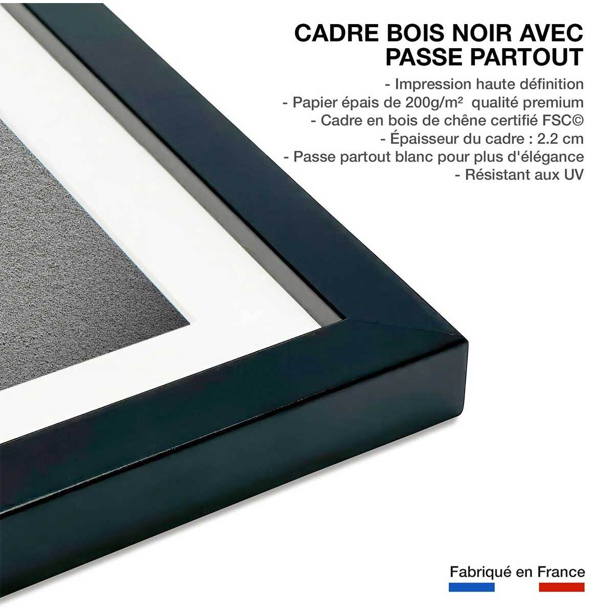 Affiche enfant faire part  Affiche sous cadre noir