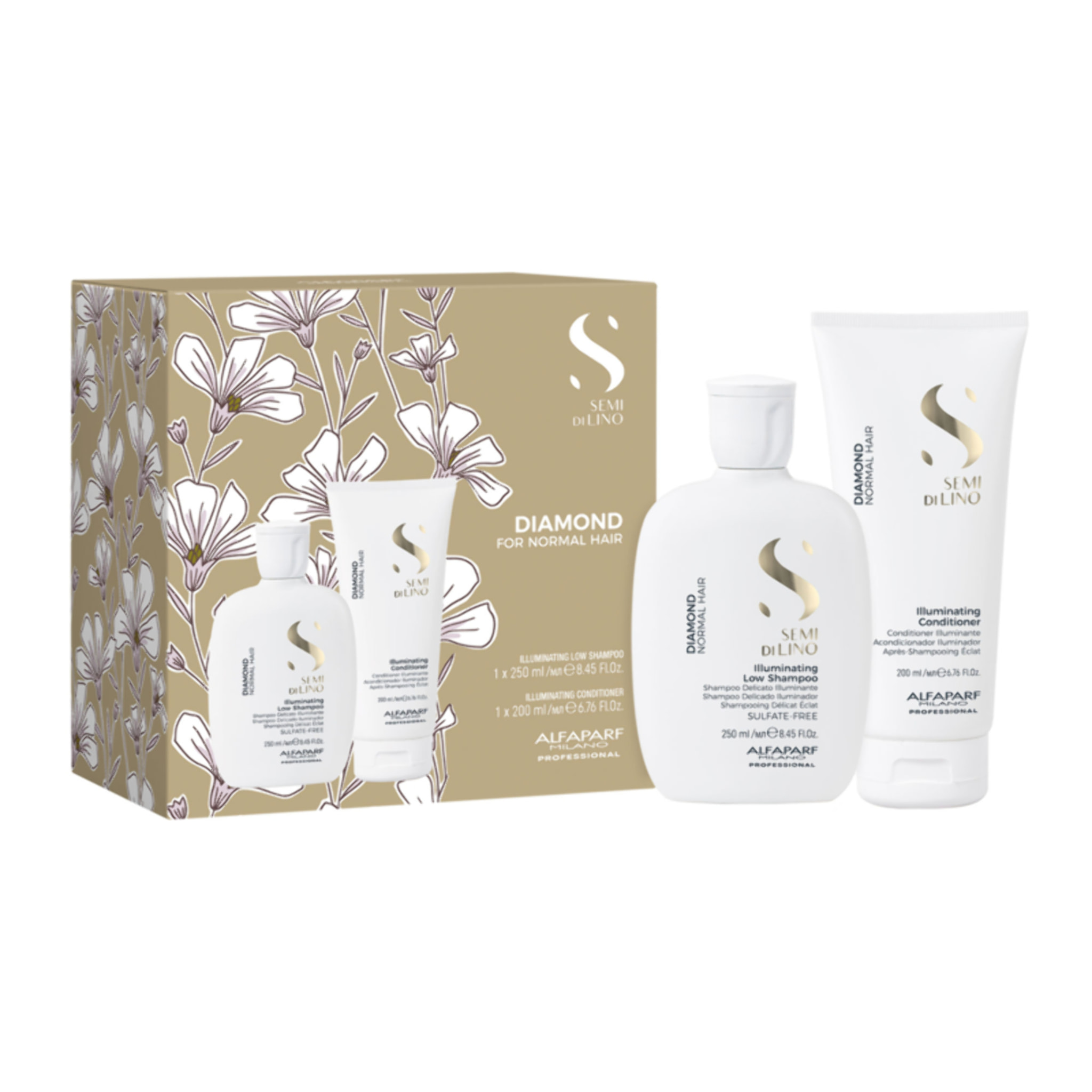 ALFAPARF MILANO Set Semi Di Lino Diamond Illuminating Shampoo 250ml + Conditioner 200ml