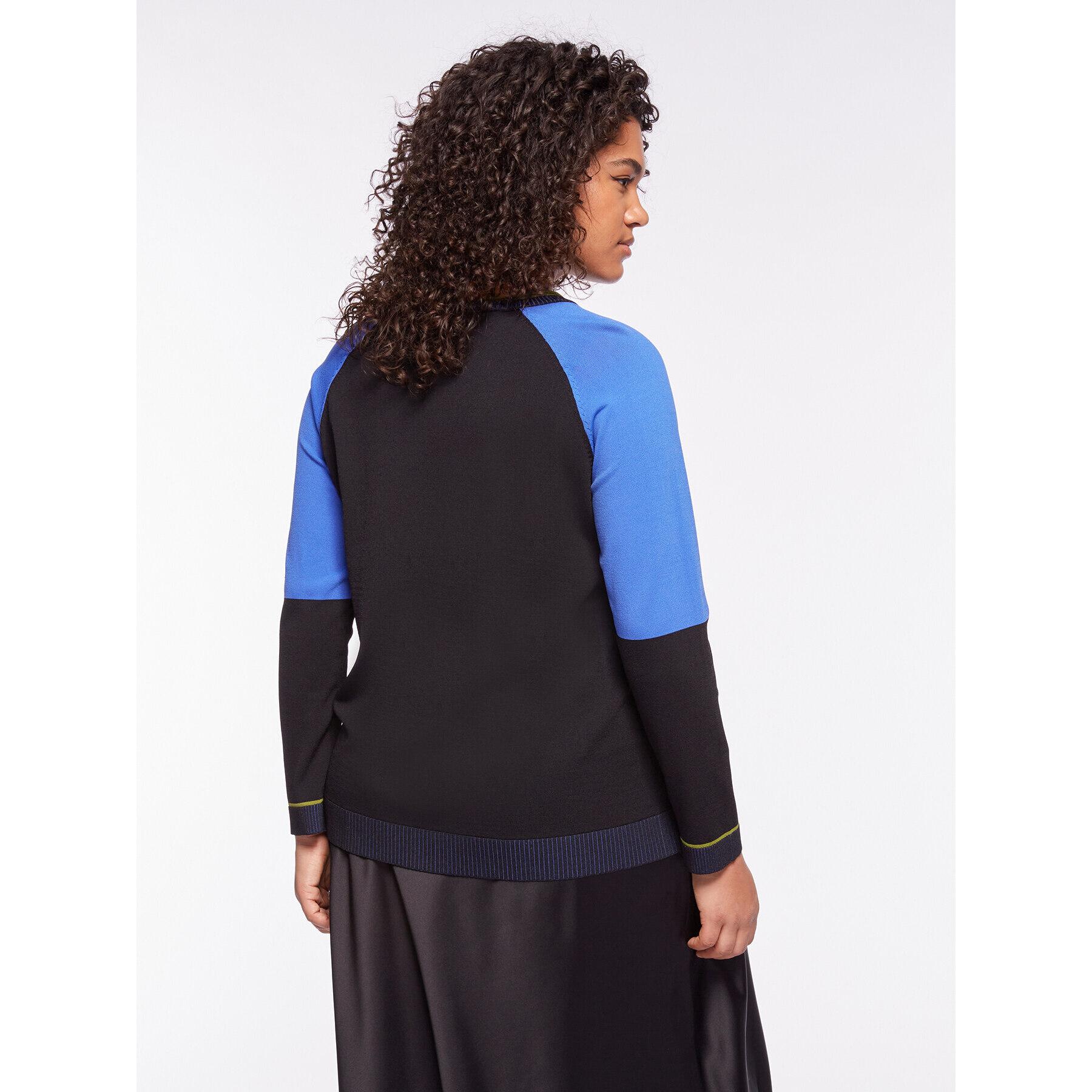 Fiorella Rubino - Maglia colour block con scollo tondo - Bluette