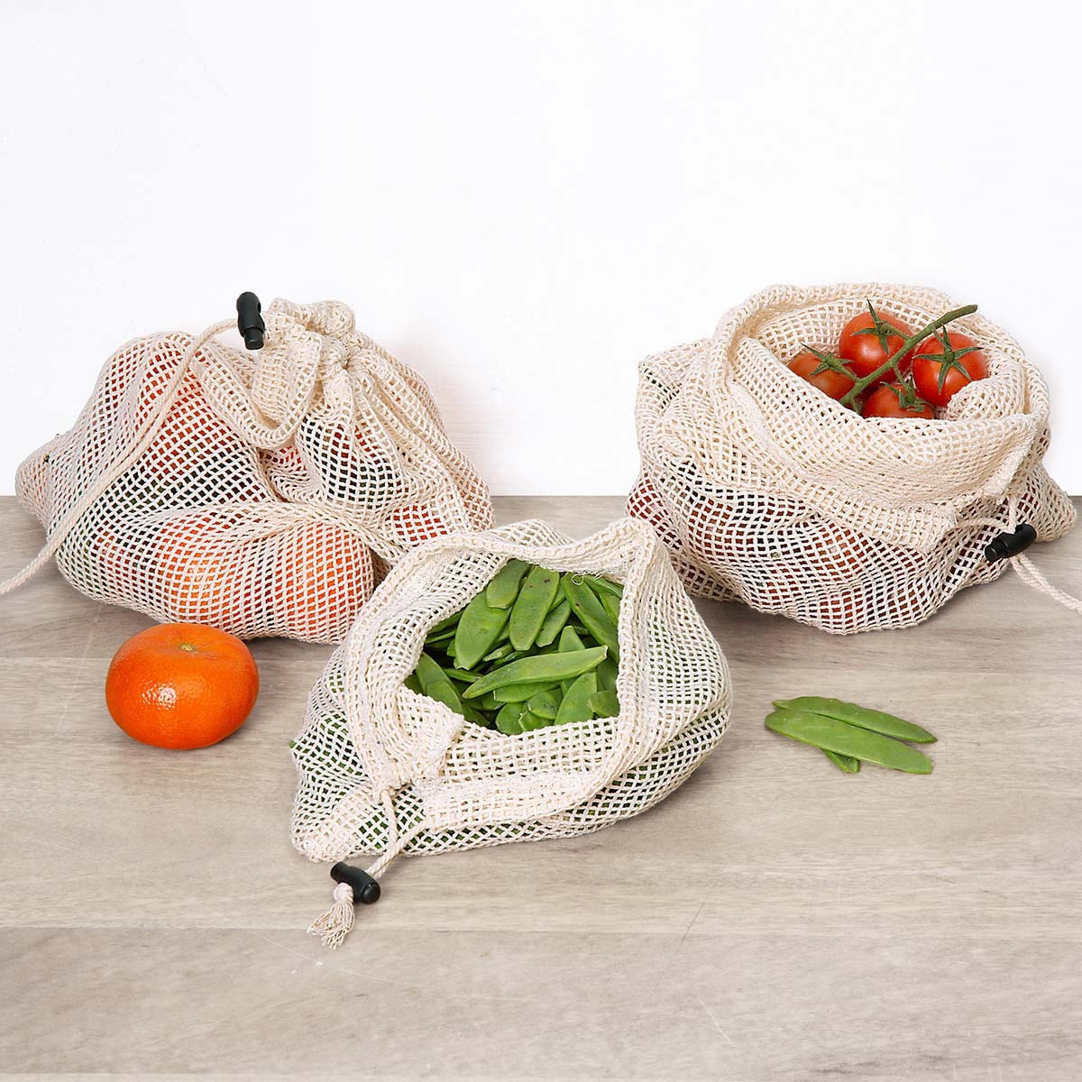 3 sacs de conservation en coton