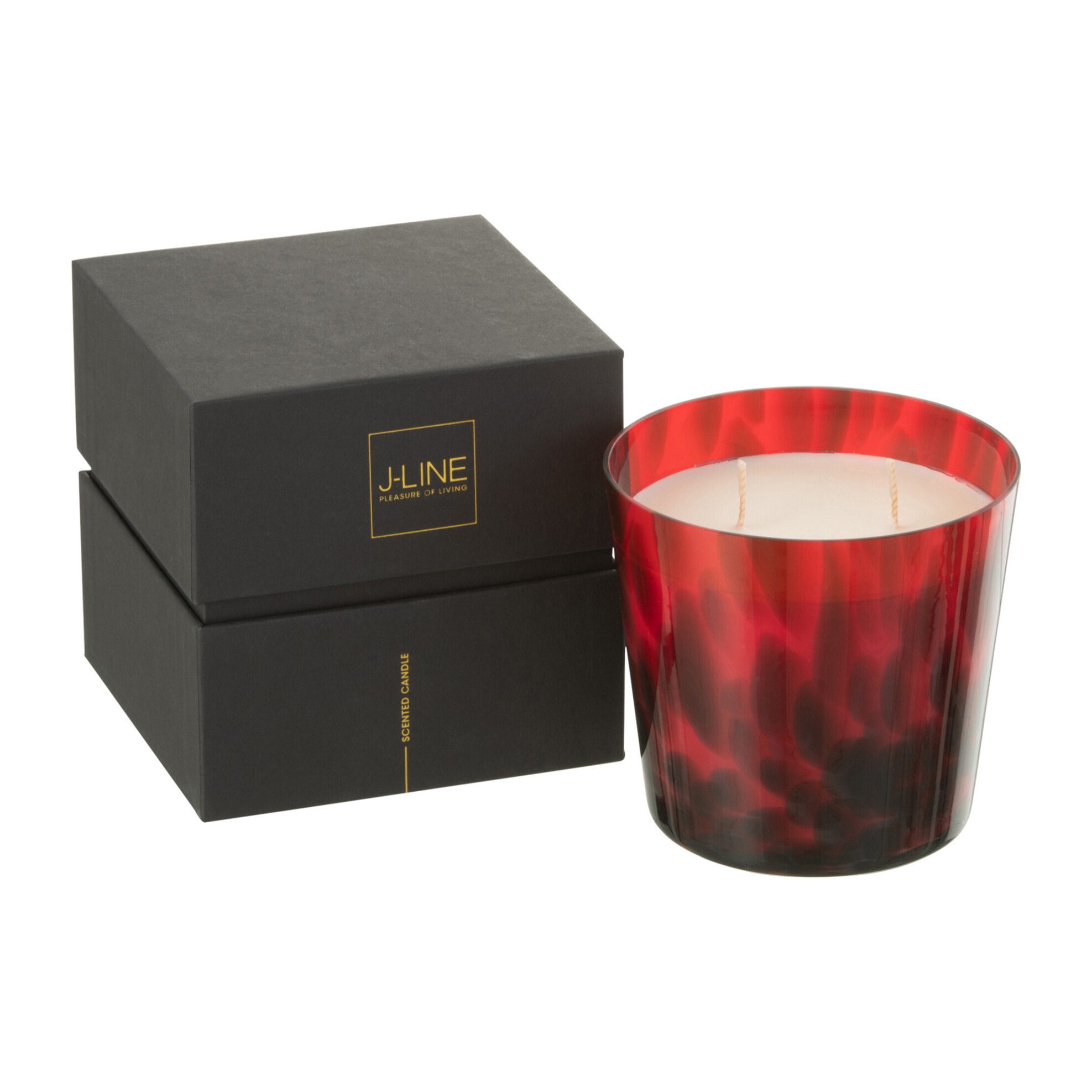 J-Line bougie parfumée Noa - Sandalwood - verre - rouge - small - 50H