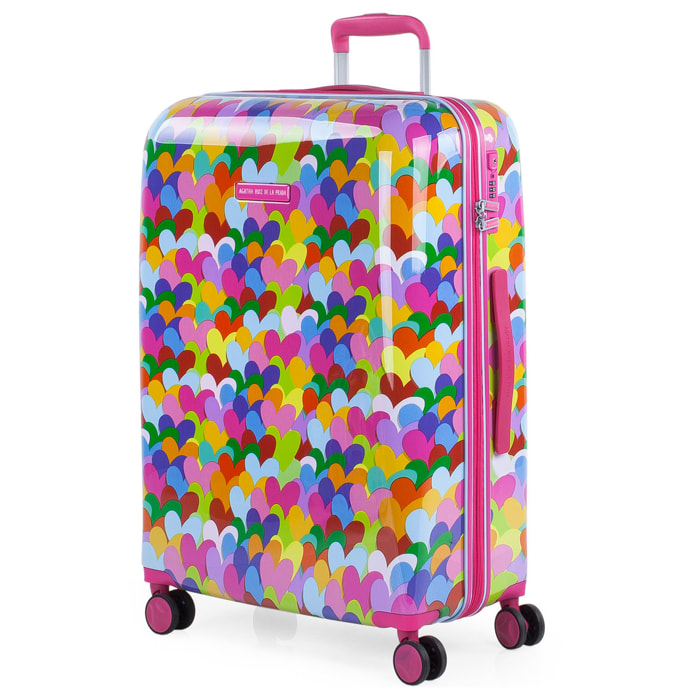 Maleta Pc Mediana Agatha Ruiz De La Prada Corazones Fucsiaes Fucsia