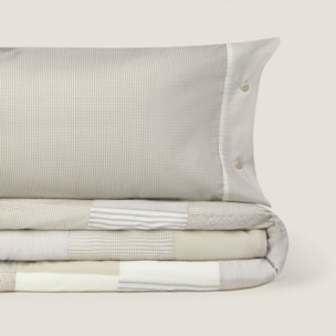 Funda nórdica de algodón 180 hilos patchwork Gropat color gris piedra 100% Algodón