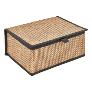 Lot de 3 paniers Stemy L25/30/33,5cm noir et beige