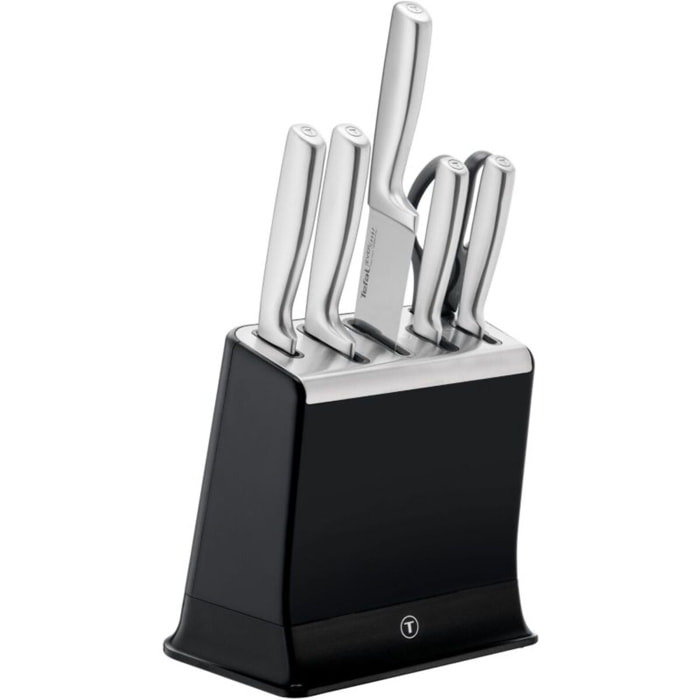 Bloc couteaux TEFAL Eversharp Pro inox 5pcs + ciseaux