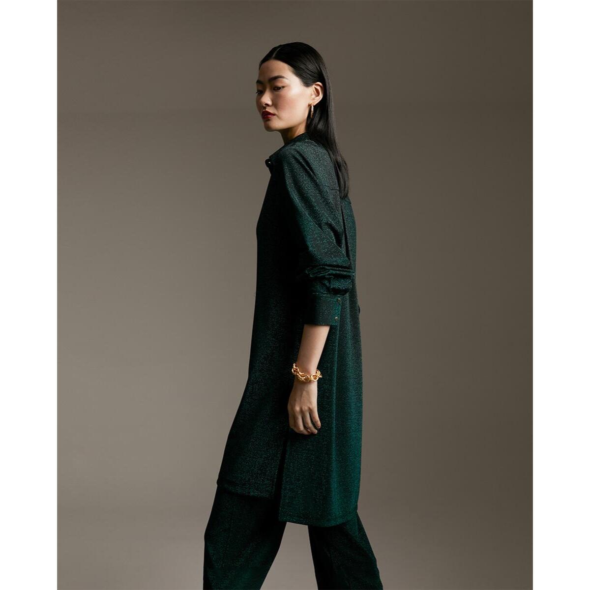 Blusa in maglia circolare con lurex