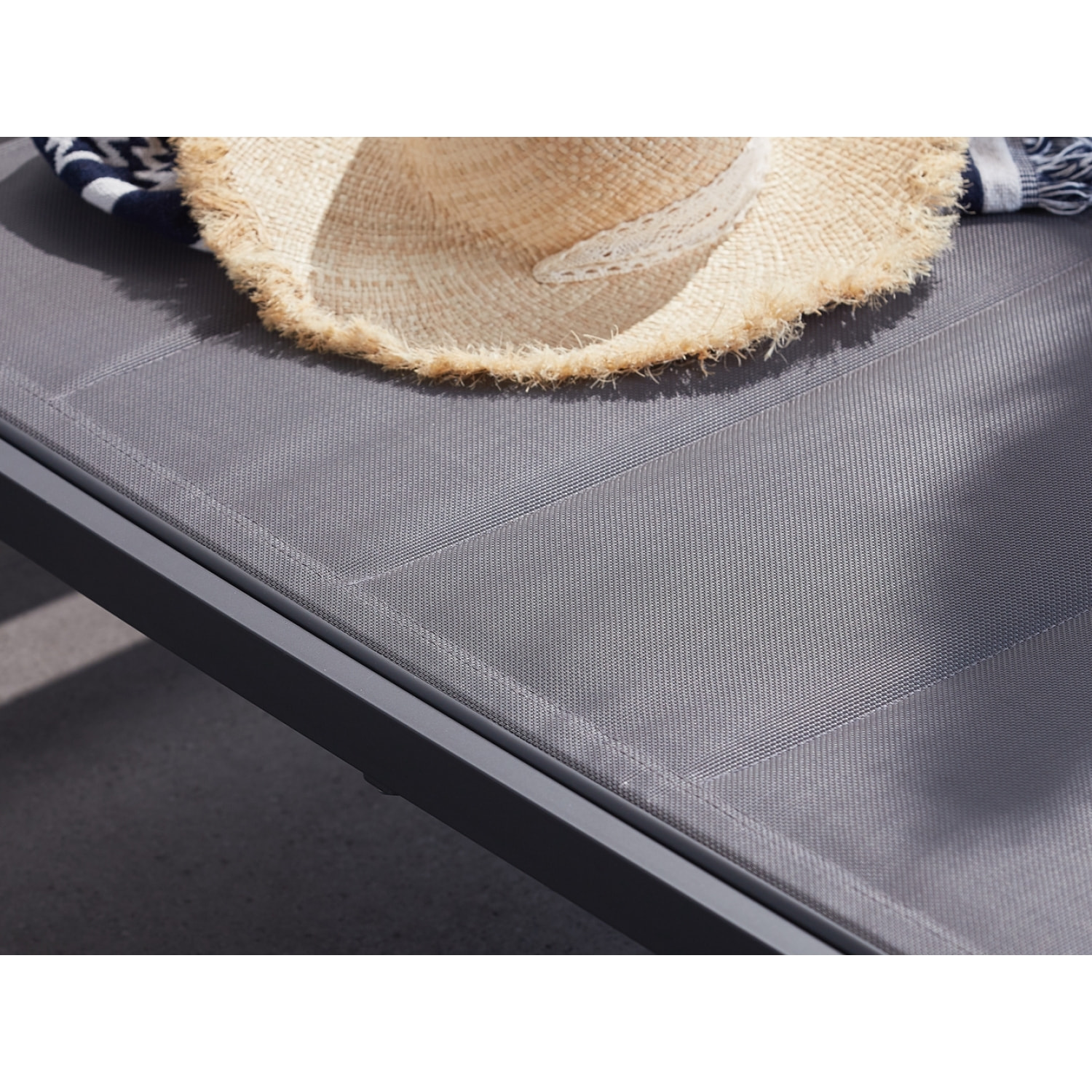 Lot de 2 transats aluminium gris foncé AUCKLAND