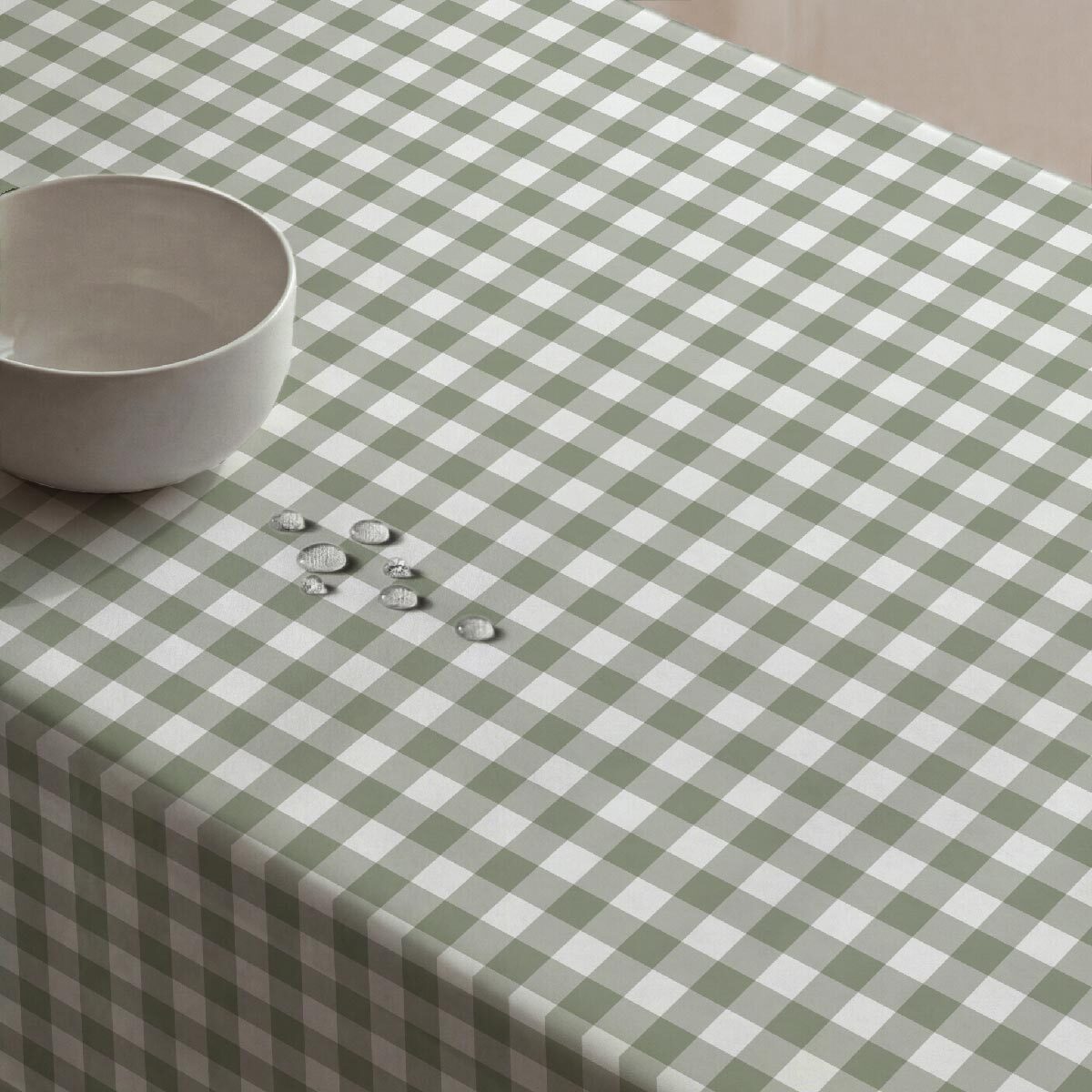 Nappe anti-taches Alcazar Vert - 100% coton -