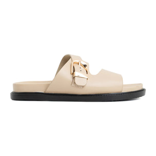 Ciabatta comfort con fibbia - BEIGE