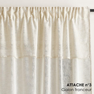 Voilage accroche 3-en-1  avec volant LUZ - Lin