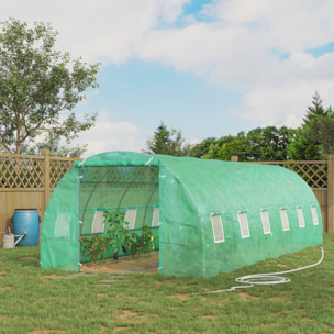 Invernadero Casero de Acero Polietileno 8x3x2m Verde