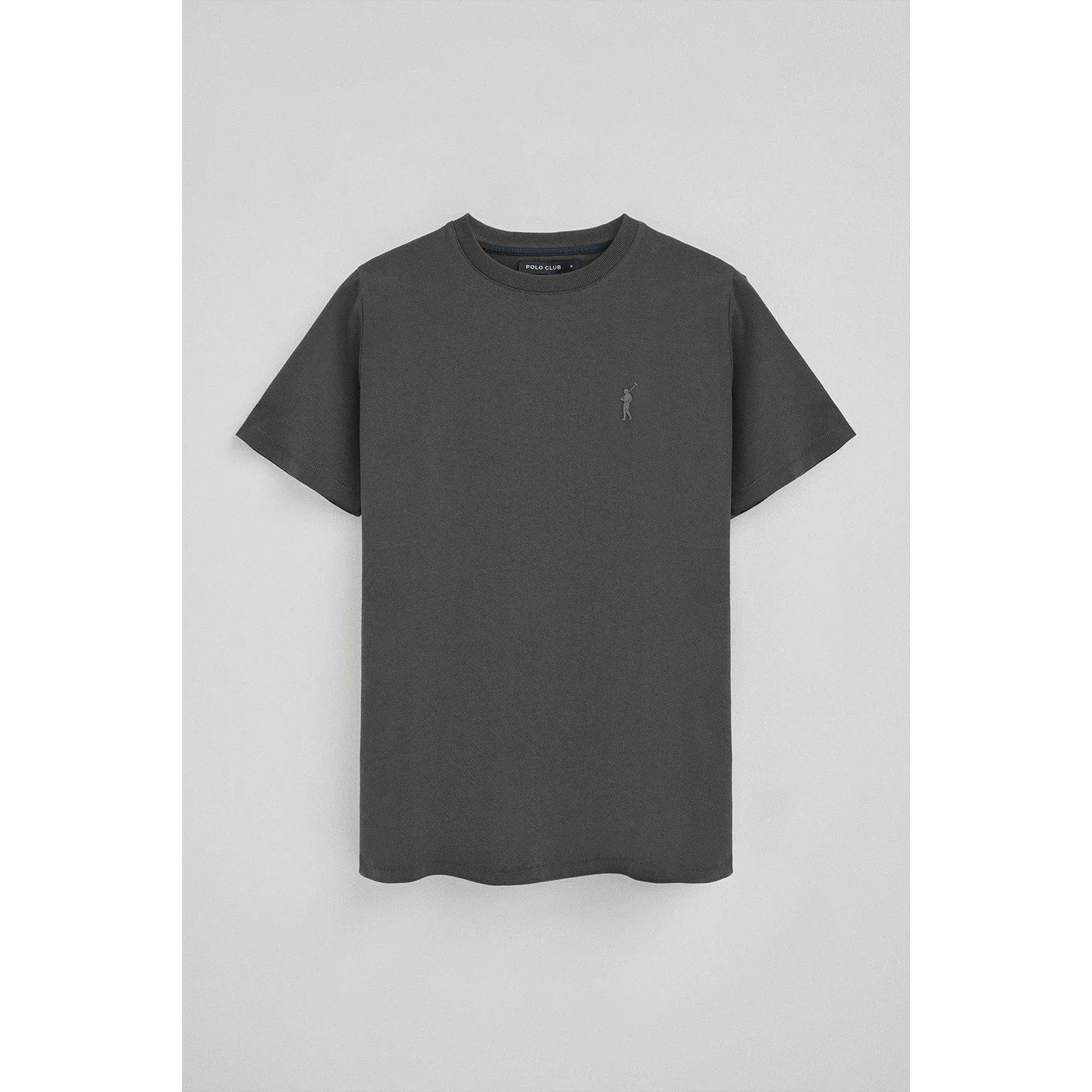 Camiseta gris oscuro con logo engomado Rigby Go