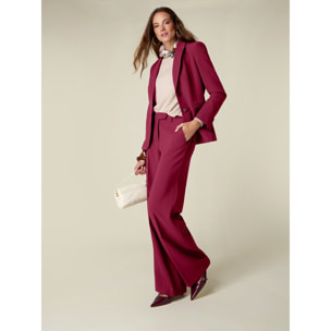 Oltre - Pantaloni palazzo con chiusura sartoriale - Bordeaux