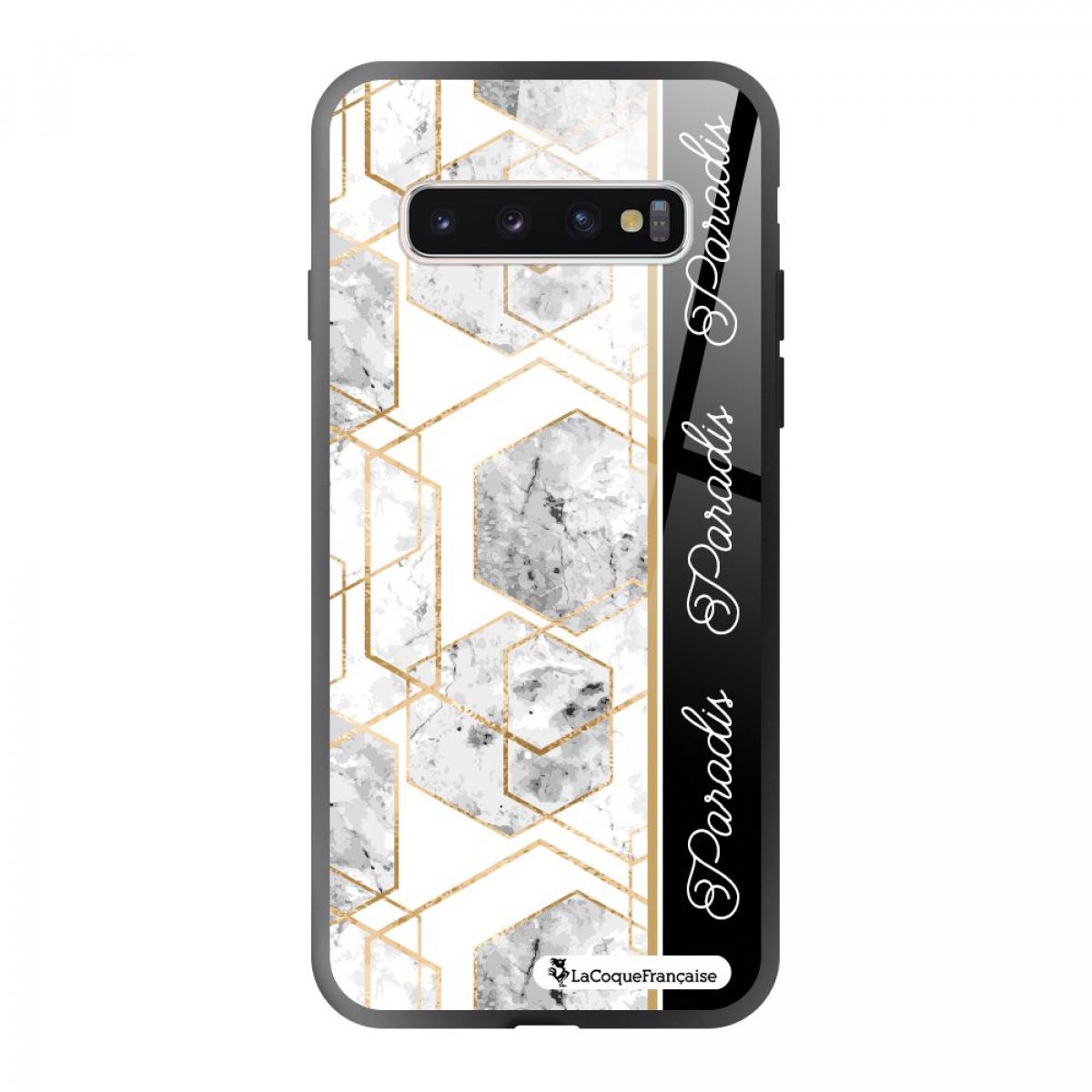 Coque Samsung Galaxy S10 Coque Soft Touch Glossy Marbre Noir Paradis Design La Coque Francaise