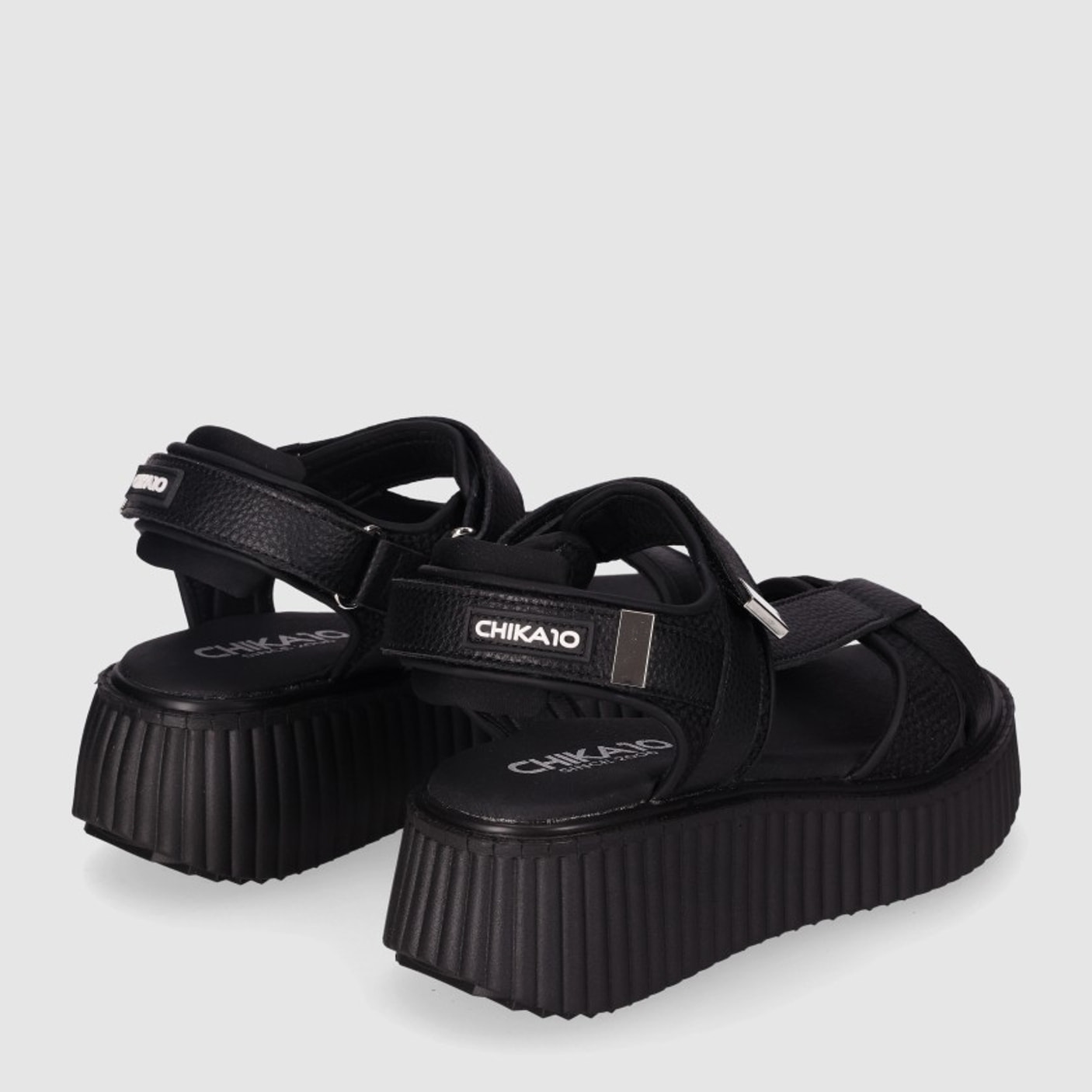 Sandalias de Tejido - Negro - Tacón: 5 cm