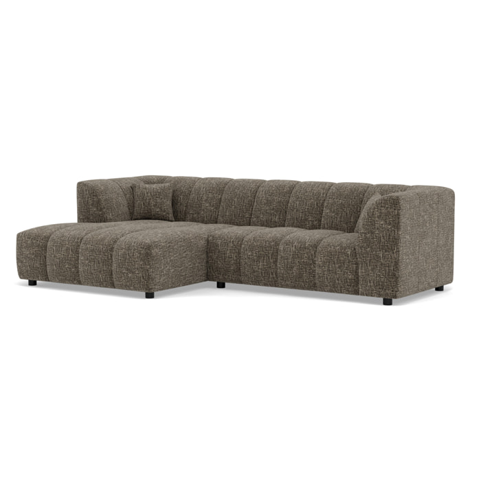Curtis - canapé d'angle gauche 4 places avec accoudoir en tissu texturé - Vert Olive