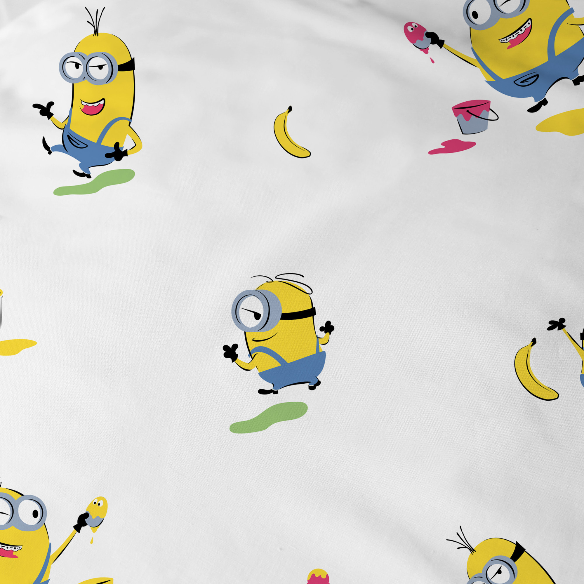 Parure de lit imprimée 100% coton, LES MINIONS FÊTE