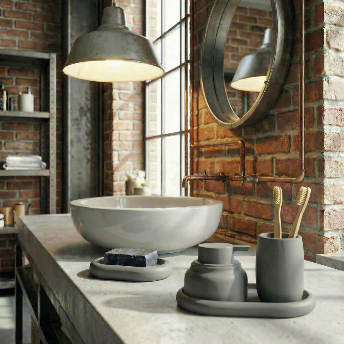 Porte-savon ZAC en polyresine – finition gris charbon mate, design moderne
