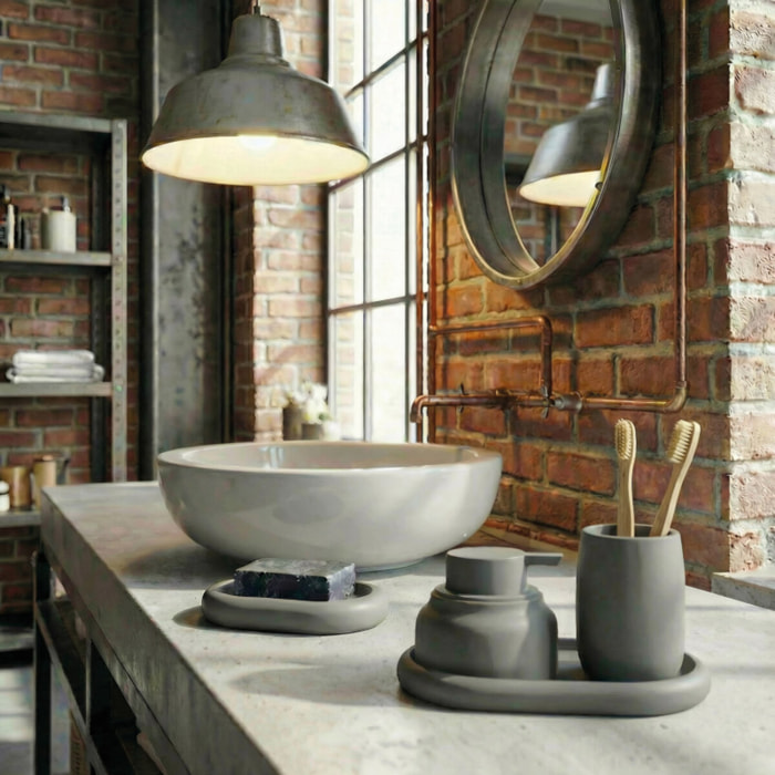 Porte-savon ZAC en polyresine – finition gris charbon mate, design moderne