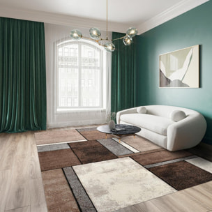 Tapis salon et chambre tissé motif géométrique TUHO