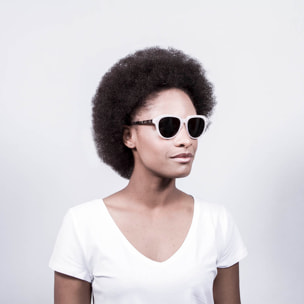 Gafas de sol OCEAN MAVERICKS - Blanco / Rosa esmerilado frente transparente brazo carey y líneas ahumada