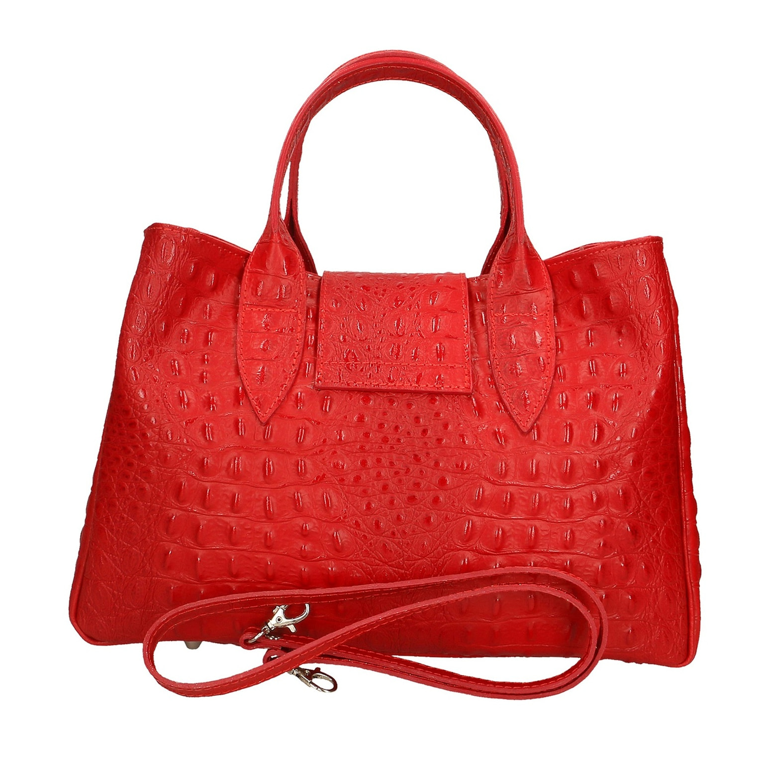 Borsa a mano da donna - Modello Ascoli - Pelle stampata cocco - 35.0 x 25.0 x 15.0 cm
