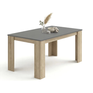 Mesa de comedor fija en roble canadian y grafito 140X80 cm Naya Roble Canadian - Gris Grafito