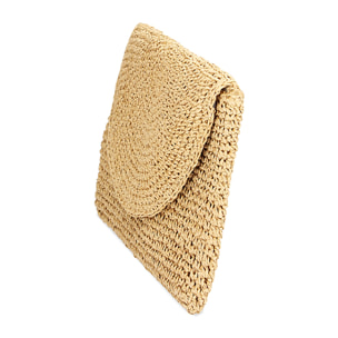 Pochette mare marrone in paglia