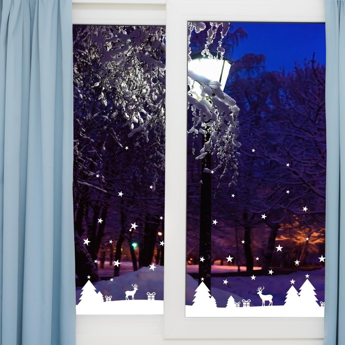 Autocollants Noël Fenêtre - 4 Pièces Vache Décorative - Adhésif Électrostatique, Réutilisable