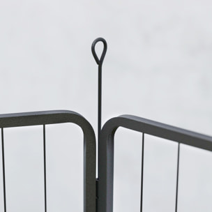 Parque para Perros de 6 Paneles de 100 cm de Altura, Vallas para Perros de Acero Plegable, con Puerta, para Interior y Exterior, Negro