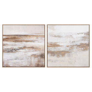 Set 2 Cuadros 50% Pintado A Mano 83x4x83 Cm