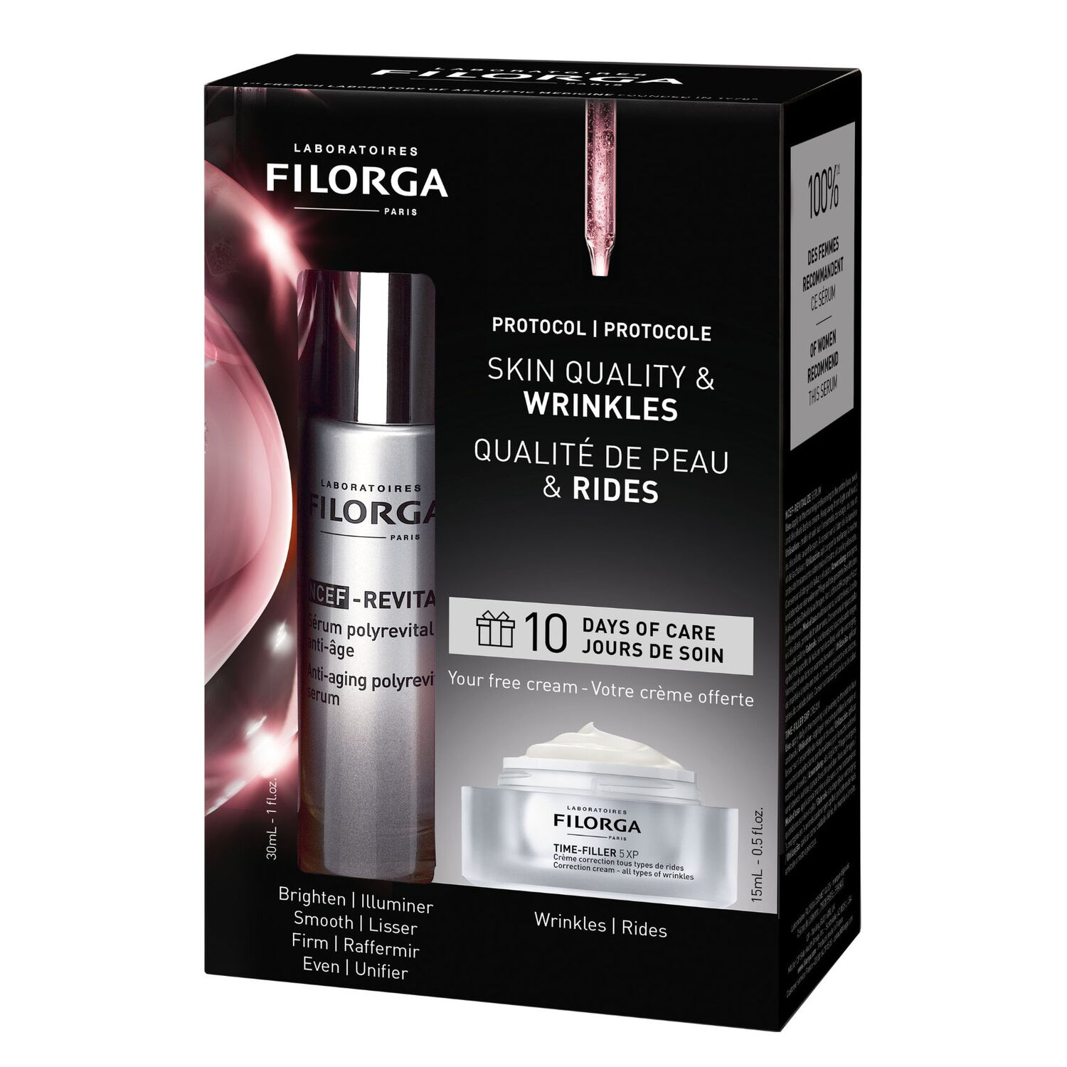 Ncef-Revitalize - Coffret Sérum Revitalisant NCEF 30ml + Crème Lissante Time-Filler 5XP 15ml
