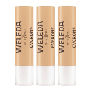 WELEDA - Trio Soin des Lèvres Everon - Protège et nourrit -  Certifié Natrue** - Tube 4,8 g  x 3