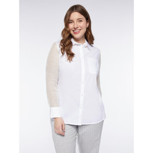 Fiorella Rubino - Camicia con maniche a rete - Bianco