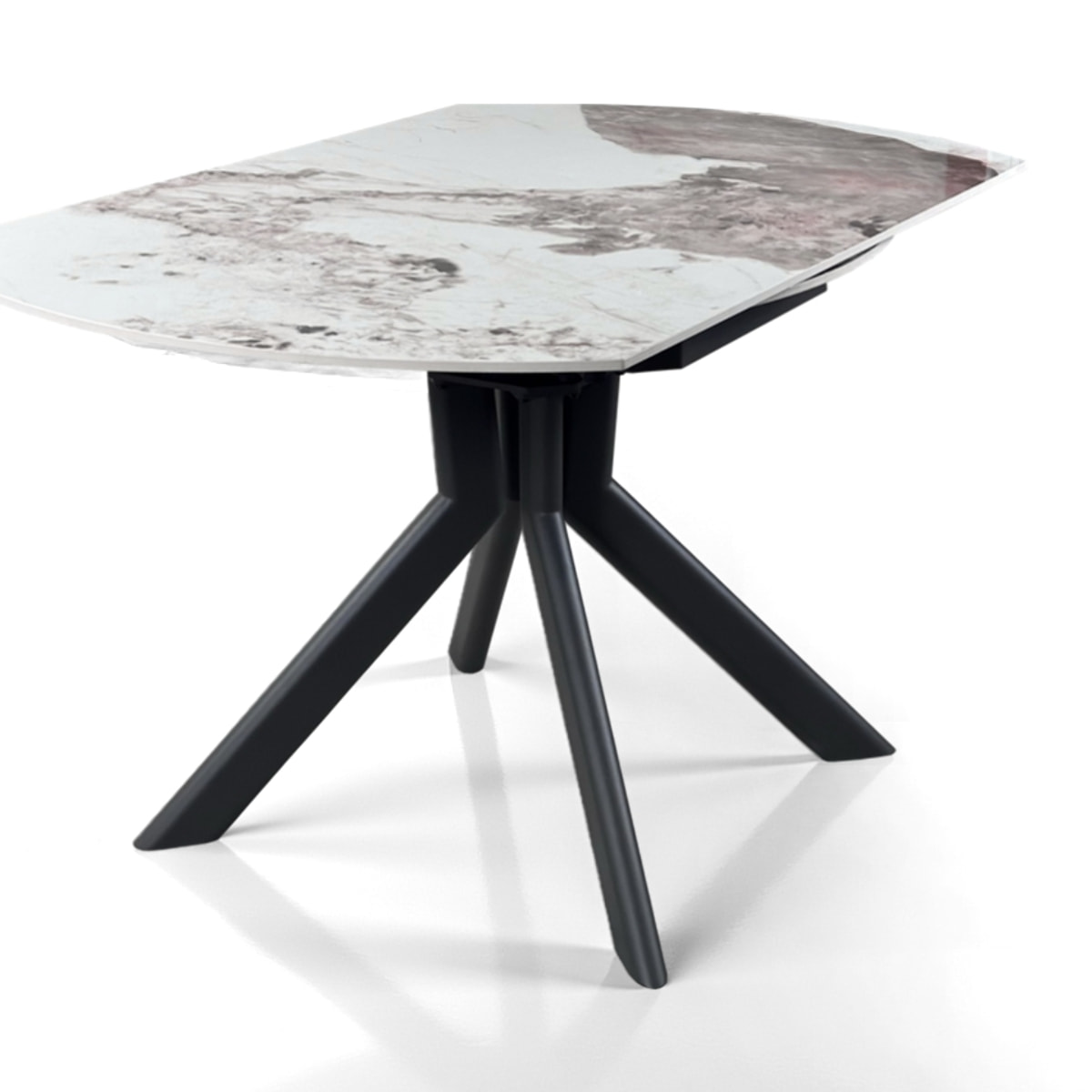 Table à manger extensible Tomasucci TAAK, en céramique, marbre onyx, gris Ø 135 135 x 85 cm
