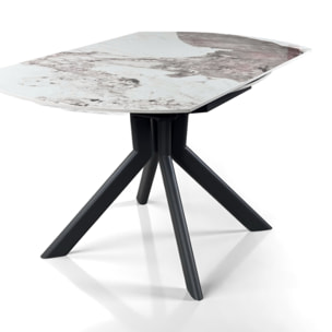 Table à manger extensible Tomasucci TAAK, en céramique, marbre onyx, gris Ø 135 135 x 85 cm