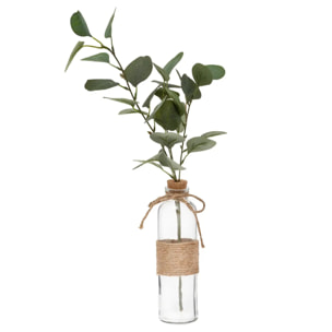 Eucalyptus artificiel - vase verre - H45 cm